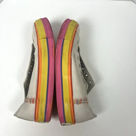 Converse CTAS Lift Ox Pink Tan Rainbow Platform Sneakers‎ Shoes Women’s US 11 - Picture 6 of 9